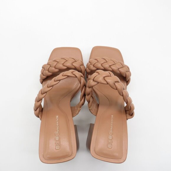 BCBG Generation Women's Tan Braided Strap Block Heel Sandals Size 10 NEW - Picture 5 of 8